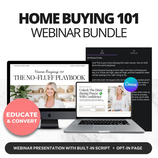 Home Buyer 101 Webinar & Optin Page | Real Estate Marketing | Lead Generation | Buyer Consultation | Home Buyer Seminar | Home Buyer Webinar