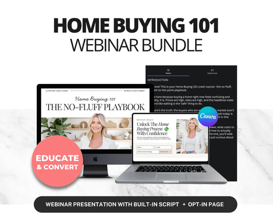 Home Buyer 101 Webinar & Optin Page | Real Estate Marketing | Lead Generation | Buyer Consultation | Home Buyer Seminar | Home Buyer Webinar