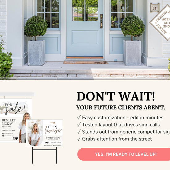 Real Estate Yard Sign Template | For Sale Sign | Property Sign | Open House Directional | Real Estate Sold Sign | Canva For Sale| Sign Rider