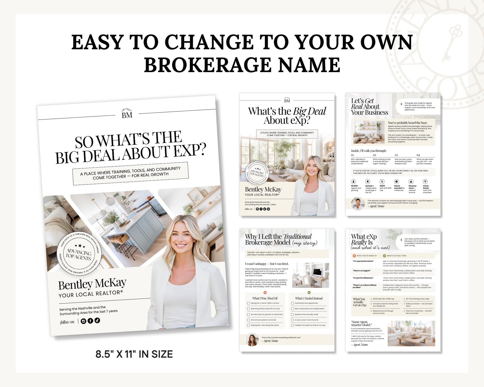 Agent Recruiting Guide | Brokerage Recruiting Marketing | EXP Downline | Real Estate Marketing | Canva Template | Real Estate Team Marketing