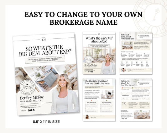 Agent Recruiting Guide | Brokerage Recruiting Marketing | EXP Downline | Real Estate Marketing | Canva Template | Real Estate Team Marketing
