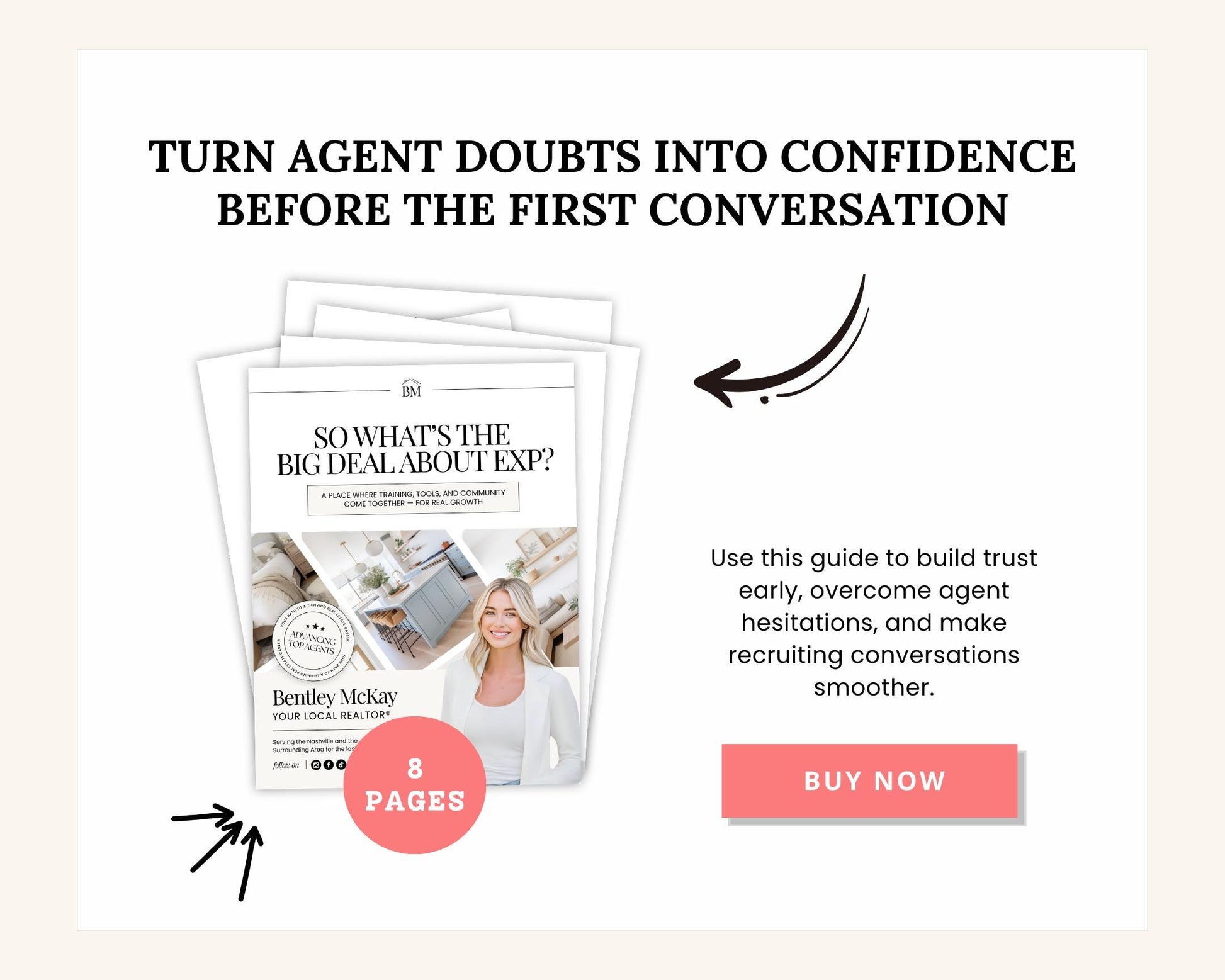 Agent Recruiting Guide | Brokerage Recruiting Marketing | EXP Downline | Real Estate Marketing | Canva Template | Real Estate Team Marketing