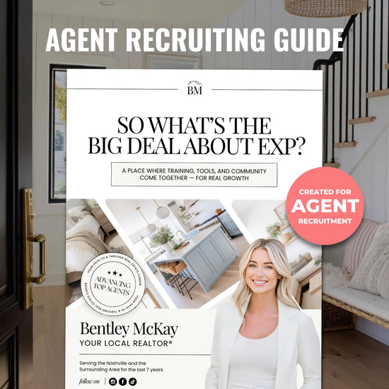 Agent Recruiting Guide | Brokerage Recruiting Marketing | EXP Downline | Real Estate Marketing | Canva Template | Real Estate Team Marketing
