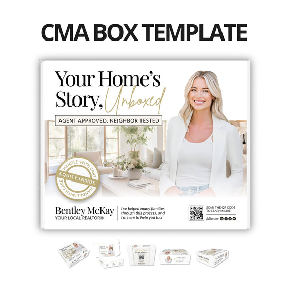 CMA Box Template | Real Estate Pre-Listing Box Cover | Listing Presentation Box | Box Cover | Real Estate Box Template | Custom CMA Box
