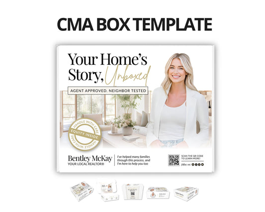CMA Box Template | Real Estate Pre-Listing Box Cover | Listing Presentation Box | Box Cover | Real Estate Box Template | Custom CMA Box
