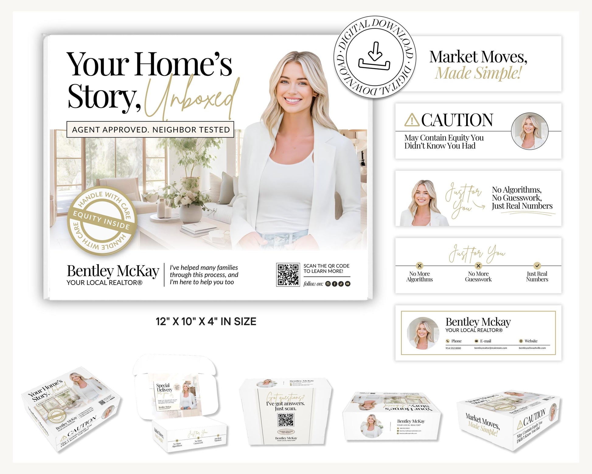 CMA Box Template | Real Estate Pre-Listing Box Cover | Listing Presentation Box | Box Cover | Real Estate Box Template | Custom CMA Box