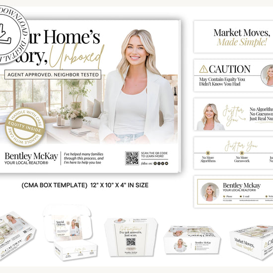 CMA Kit for Real Estate Agents | Real Estate CMA | Listing Presentation| Box Cover | Real Estate Box Template | Custom CMA Box | Home Equity