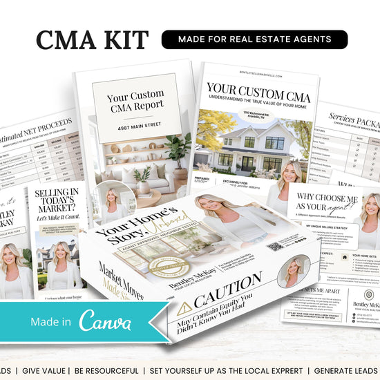 CMA Kit for Real Estate Agents | Real Estate CMA | Listing Presentation| Box Cover | Real Estate Box Template | Custom CMA Box | Home Equity