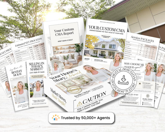 CMA Kit for Real Estate Agents | Real Estate CMA | Listing Presentation| Box Cover | Real Estate Box Template | Custom CMA Box | Home Equity