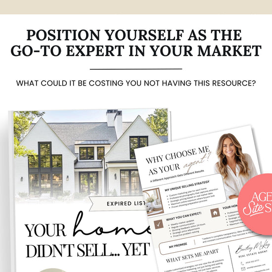 Expired Listing Guide | Farming Prospecting | Real Estate Introduction Flyer | New Agent Flyer | Expired Listing Letter | Home Seller Guide