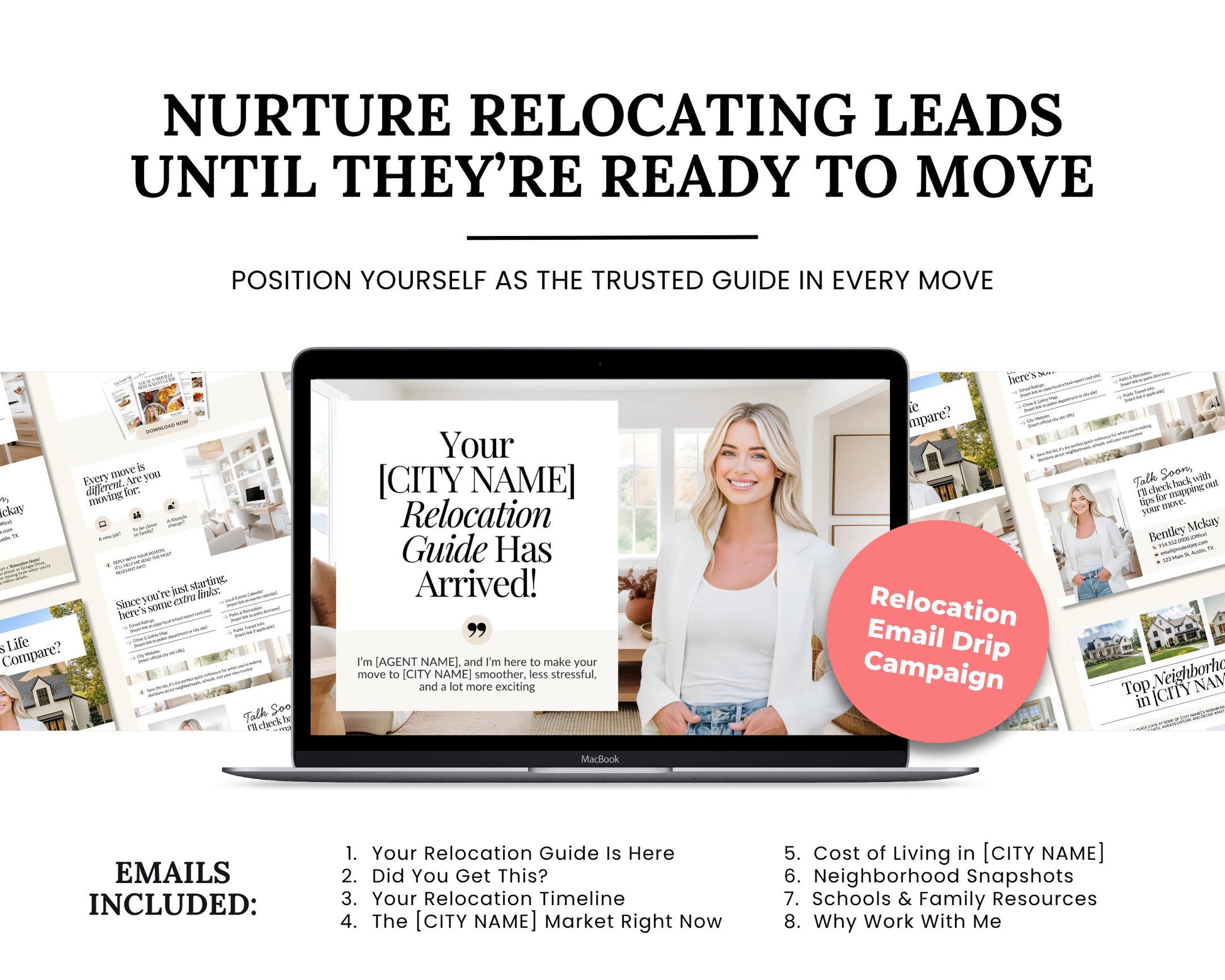 Email Drip Campaign Nurture System | Buyer Seller Lead Email Templates | Under Contract | Real Estate Email Automation | Real Estate Flodesk