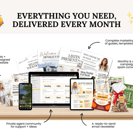 Monthly Marketing Membership | Real Estate Social Media Content | Monthly Content | Marketing Library | Real Estate Marketing | Daily Posts
