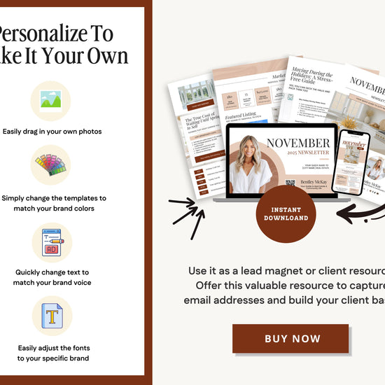 November Real Estate Newsletter | November Newsletter | Real Estate Email Marketing | Fall Real Estate Template | Flodesk | Thanksgiving