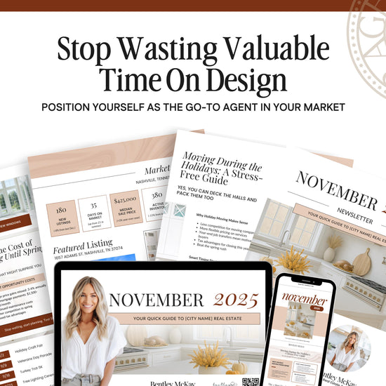 November Real Estate Newsletter | November Newsletter | Real Estate Email Marketing | Fall Real Estate Template | Flodesk | Thanksgiving