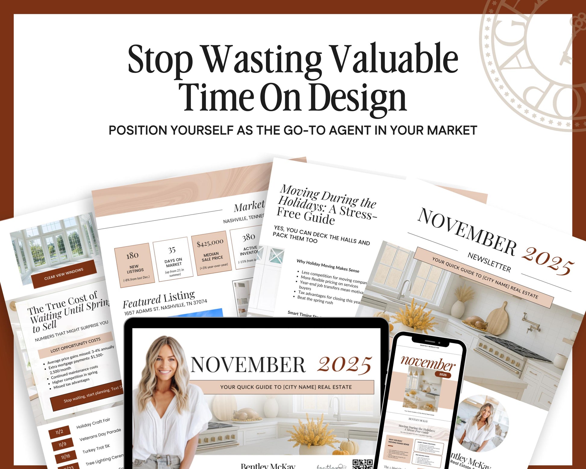 November Real Estate Newsletter | November Newsletter | Real Estate Email Marketing | Fall Real Estate Template | Flodesk | Thanksgiving