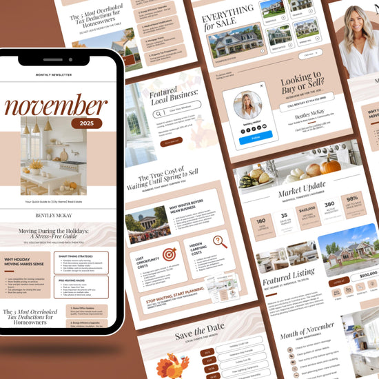 November Real Estate Newsletter | November Newsletter | Real Estate Email Marketing | Fall Real Estate Template | Flodesk | Thanksgiving