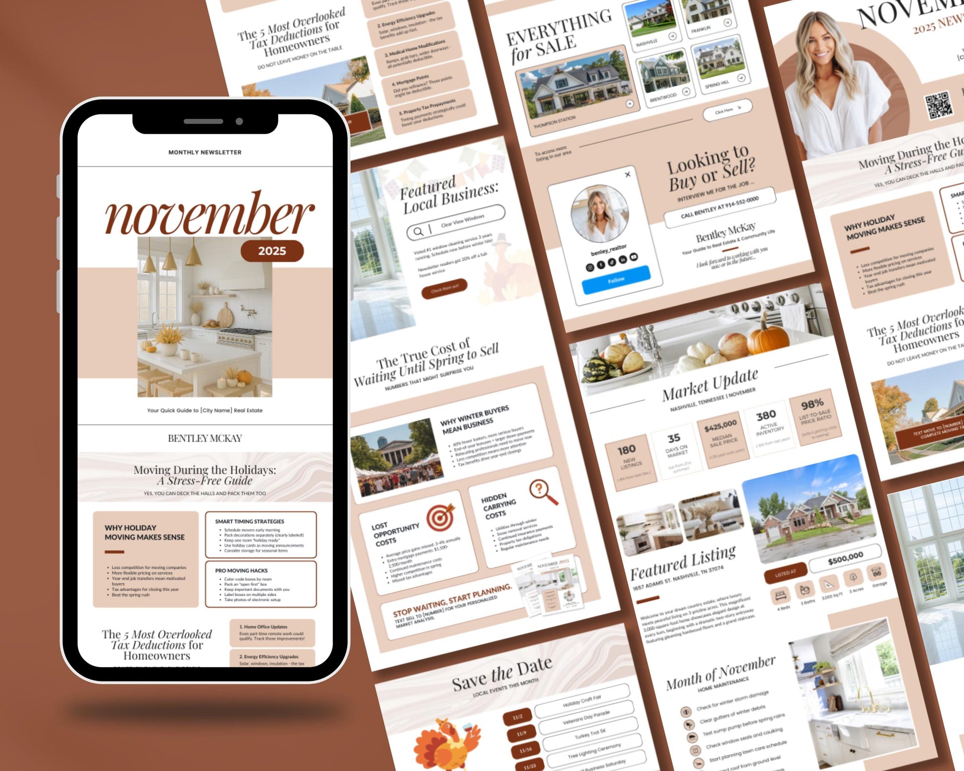 November Real Estate Newsletter | November Newsletter | Real Estate Email Marketing | Fall Real Estate Template | Flodesk | Thanksgiving