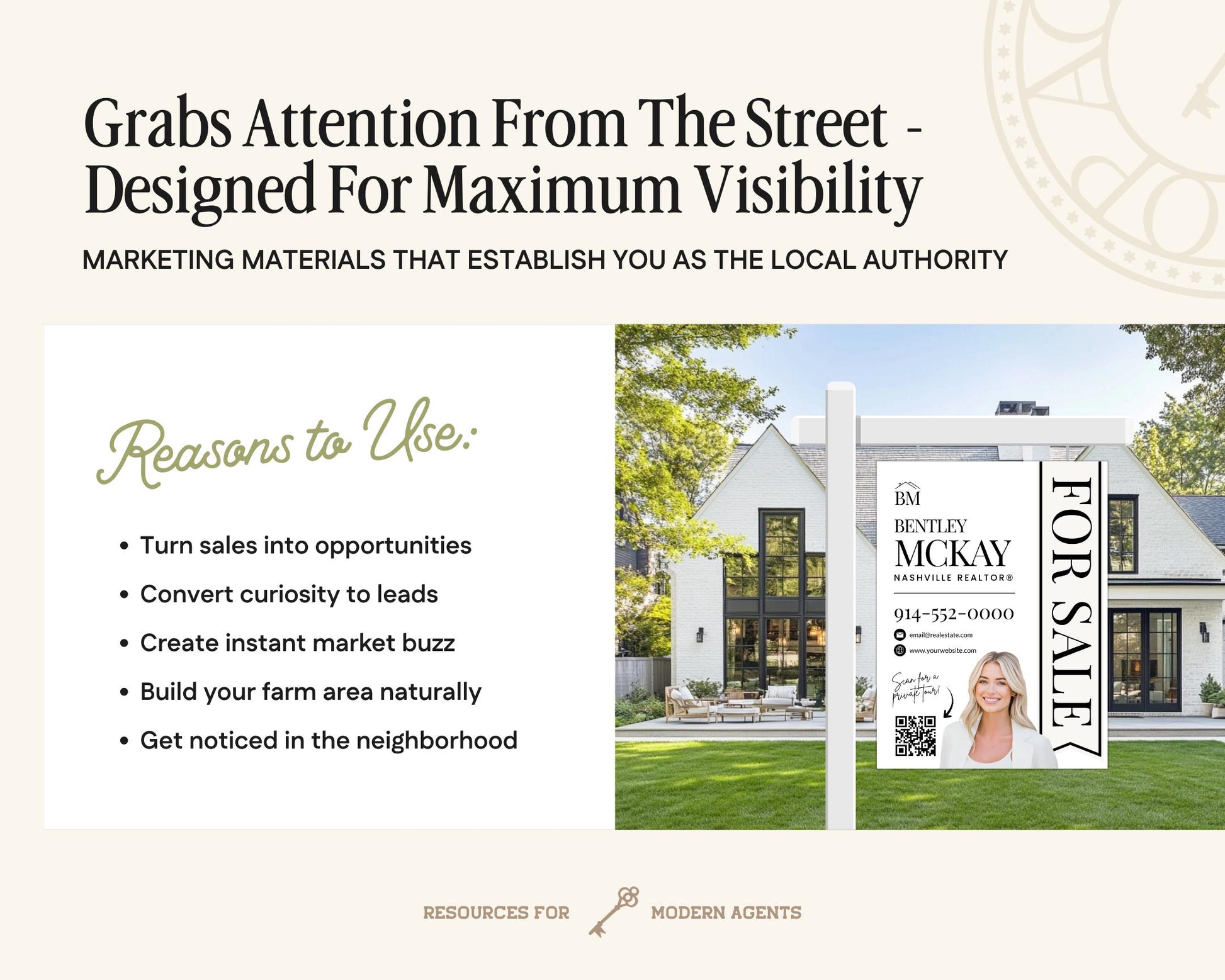 Real Estate Yard Sign Template | For Sale Sign | Property Sign | Modern For Sale Sign | Real Estate Sold Sign | Canva For Sale | Sign Rider