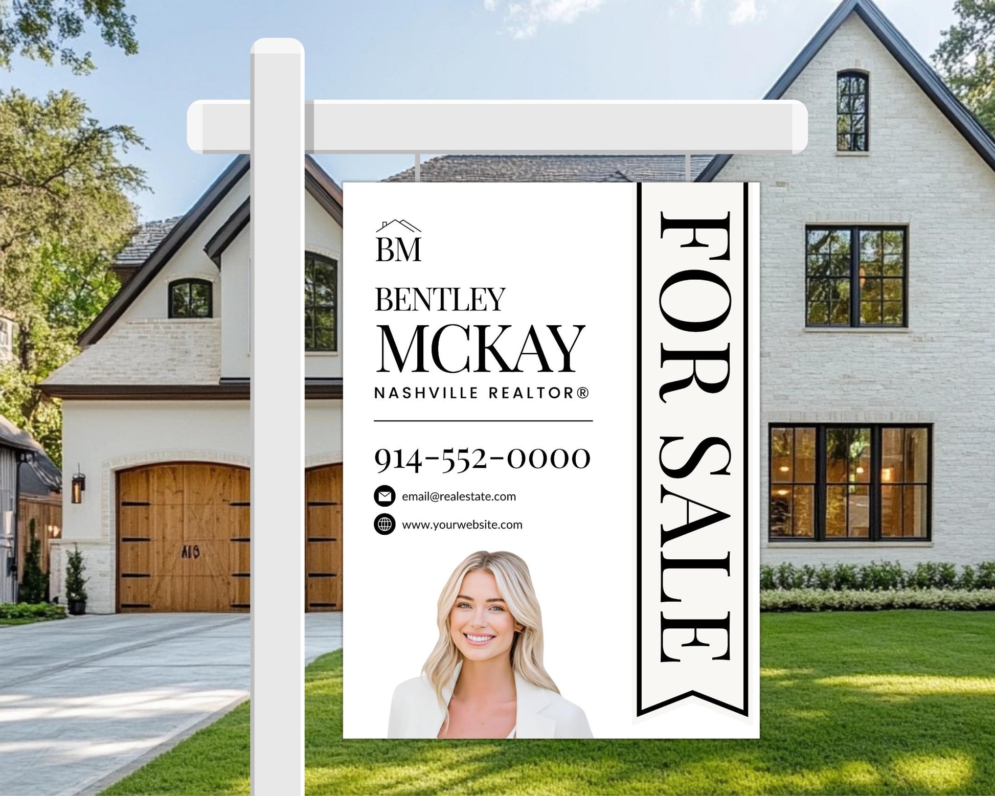 Real Estate Yard Sign Template | For Sale Sign | Property Sign | Modern For Sale Sign | Real Estate Sold Sign | Canva For Sale | Sign Rider