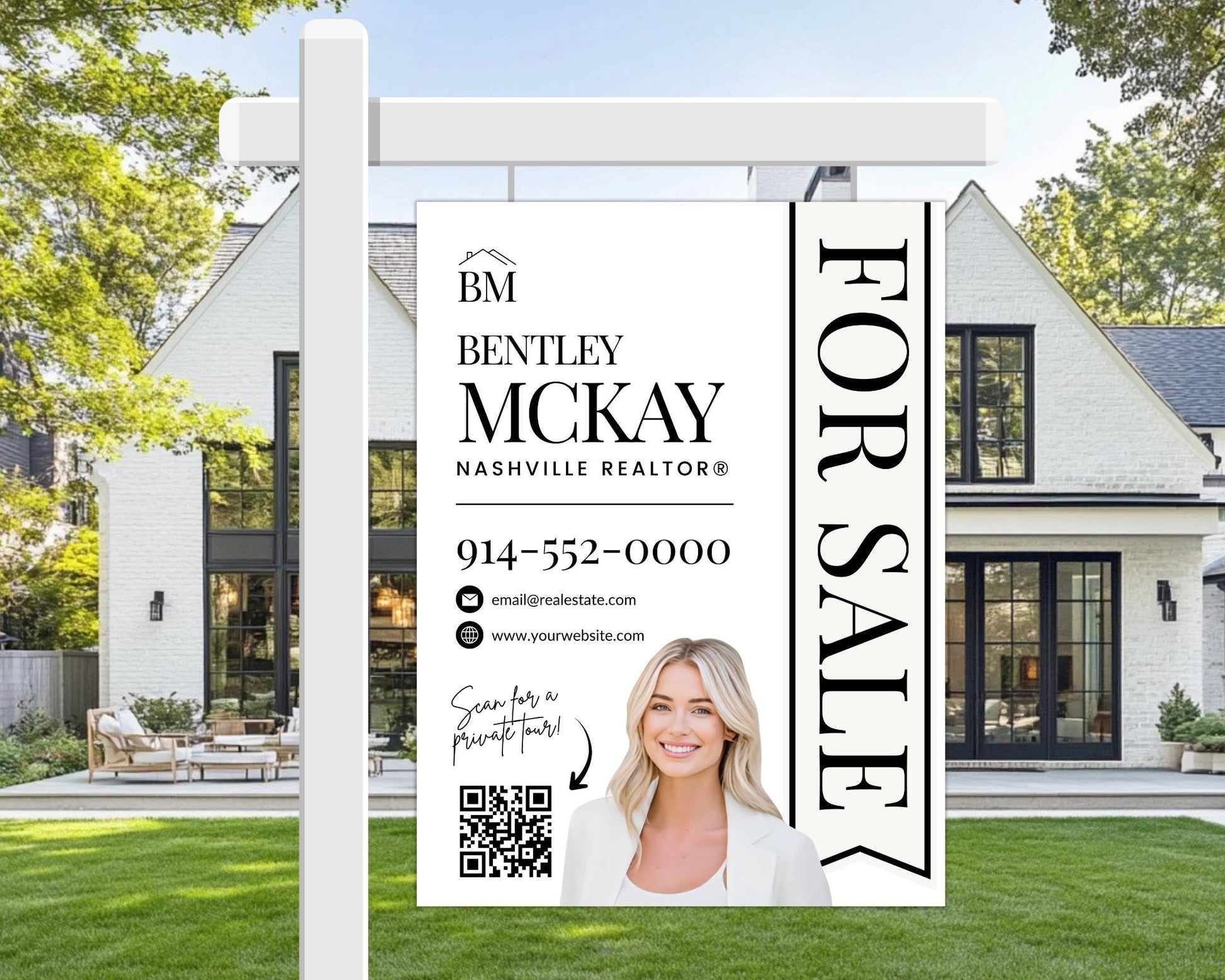 Real Estate Yard Sign Template | For Sale Sign | Property Sign | Modern For Sale Sign | Real Estate Sold Sign | Canva For Sale | Sign Rider