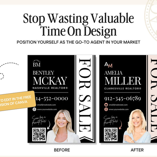 Real Estate Yard Sign Template | For Sale Sign | Property Sign | Modern For Sale Sign | Real Estate Sold Sign | Canva For Sale | Sign Rider
