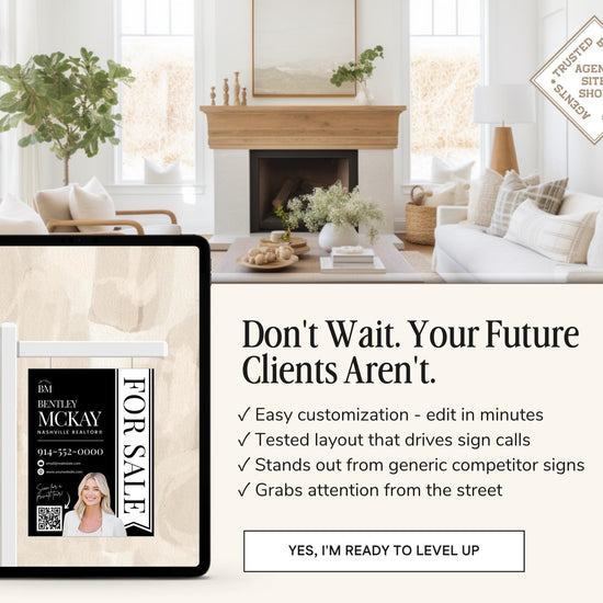Real Estate Yard Sign Template | For Sale Sign | Property Sign | Modern For Sale Sign | Real Estate Sold Sign | Canva For Sale | Sign Rider