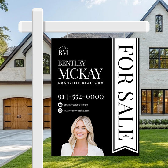 Real Estate Yard Sign Template | For Sale Sign | Property Sign | Modern For Sale Sign | Real Estate Sold Sign | Canva For Sale | Sign Rider