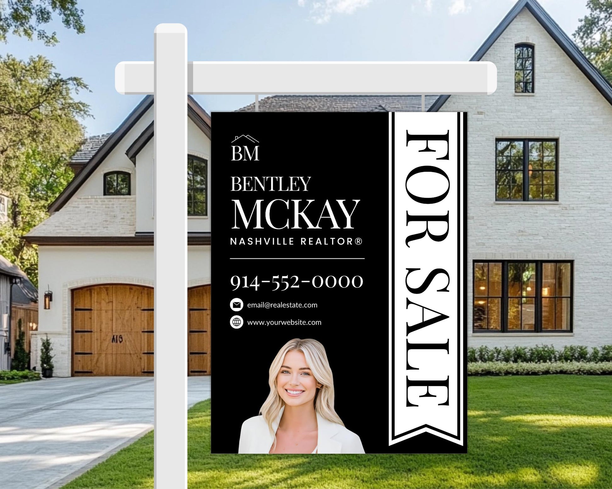 Real Estate Yard Sign Template | For Sale Sign | Property Sign | Modern For Sale Sign | Real Estate Sold Sign | Canva For Sale | Sign Rider