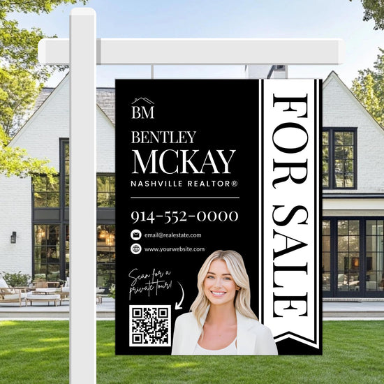 Real Estate Yard Sign Template | For Sale Sign | Property Sign | Modern For Sale Sign | Real Estate Sold Sign | Canva For Sale | Sign Rider
