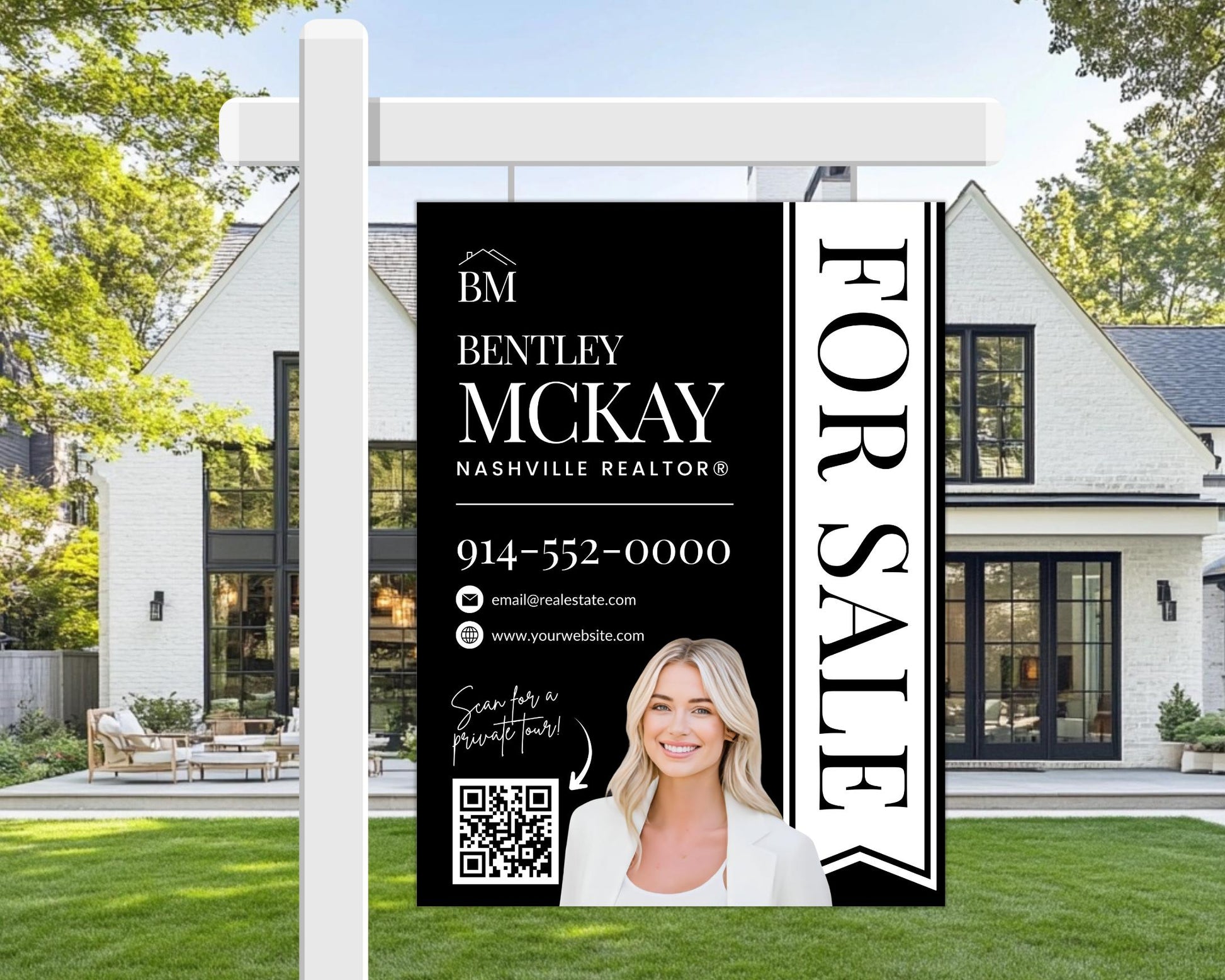 Real Estate Yard Sign Template | For Sale Sign | Property Sign | Modern For Sale Sign | Real Estate Sold Sign | Canva For Sale | Sign Rider
