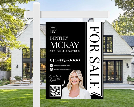 Real Estate Yard Sign Template | For Sale Sign | Property Sign | Modern For Sale Sign | Real Estate Sold Sign | Canva For Sale | Sign Rider