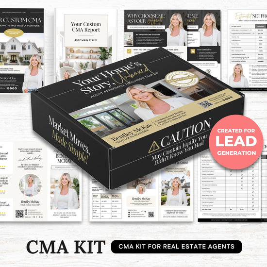 CMA Kit for Real Estate Agents | Real Estate CMA | Listing Presentation| Box Cover | Real Estate Box Template | Custom CMA Box | Home Equity