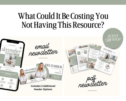 December Real Estate Newsletter | December Newsletter | Real Estate Email Marketing | Winter Real Estate Template | Flodesk | Christmas