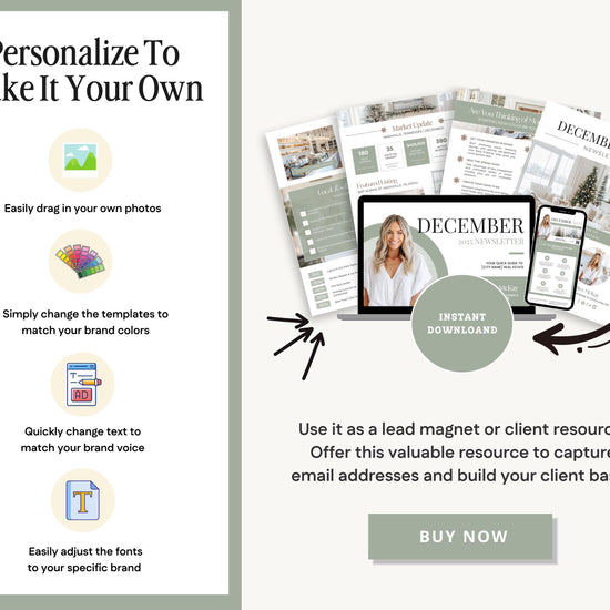 December Real Estate Newsletter | December Newsletter | Real Estate Email Marketing | Winter Real Estate Template | Flodesk | Christmas
