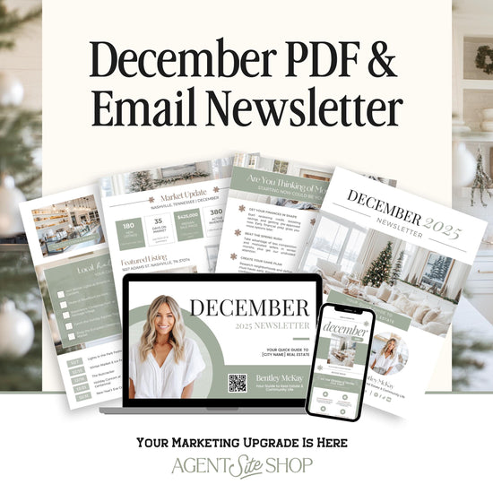 December Real Estate Newsletter | December Newsletter | Real Estate Email Marketing | Winter Real Estate Template | Flodesk | Christmas