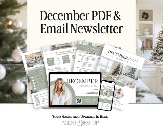 December Real Estate Newsletter | December Newsletter | Real Estate Email Marketing | Winter Real Estate Template | Flodesk | Christmas