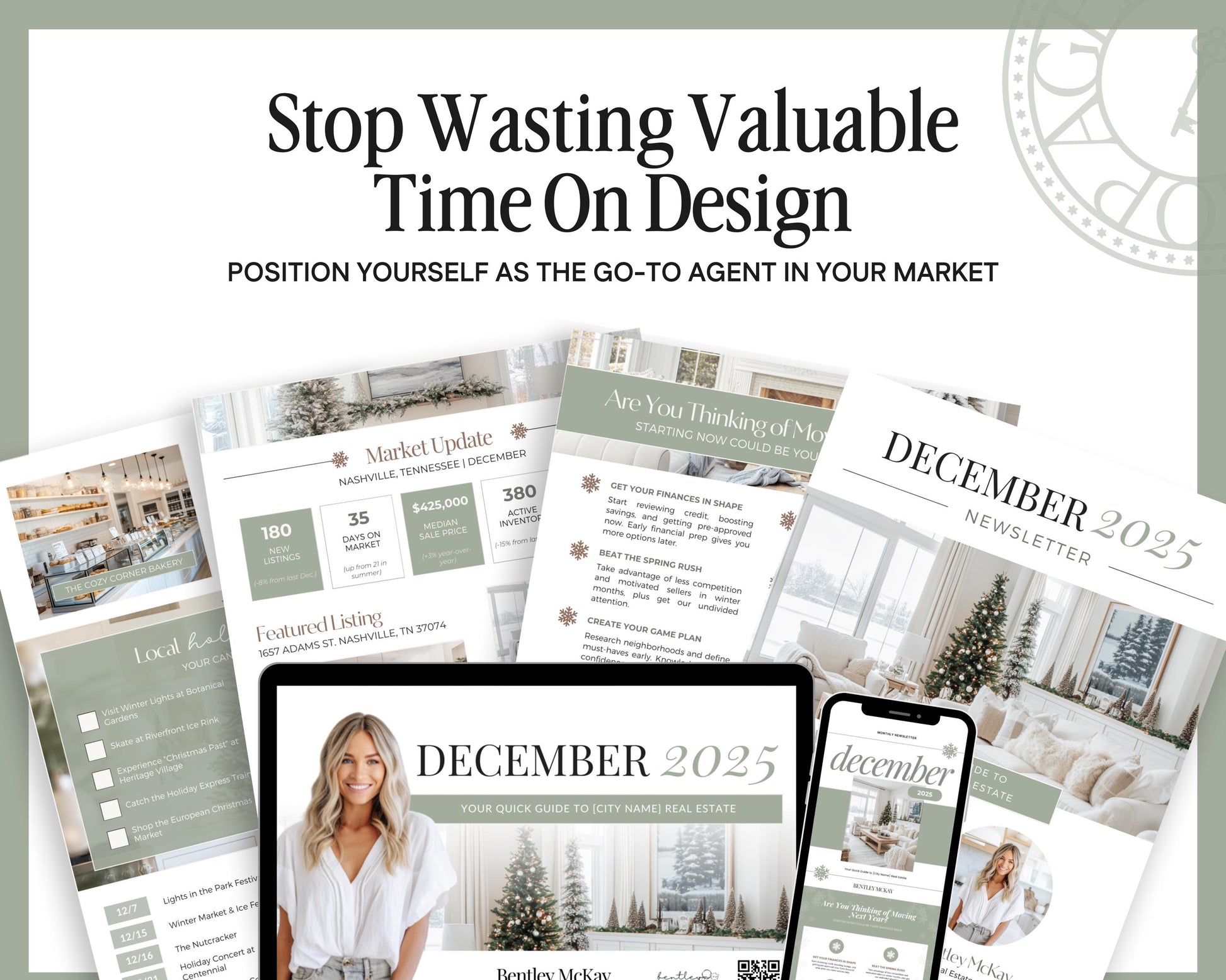 December Real Estate Newsletter | December Newsletter | Real Estate Email Marketing | Winter Real Estate Template | Flodesk | Christmas