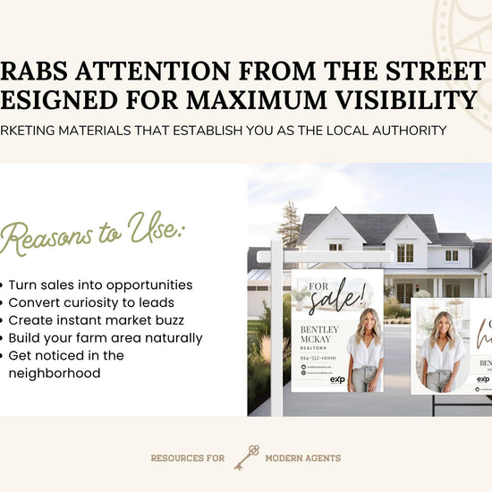 Real Estate Yard Sign Template | For Sale Sign | Property Sign | Open House Directional | Real Estate Sold Sign | Canva For Sale| Sign Rider