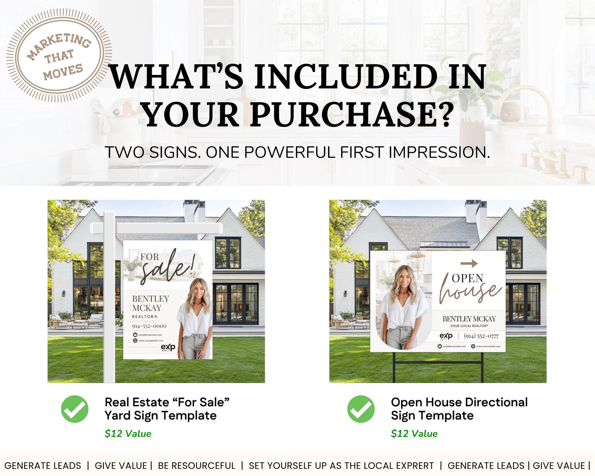 Real Estate Yard Sign Template | For Sale Sign | Property Sign | Open House Directional | Real Estate Sold Sign | Canva For Sale| Sign Rider
