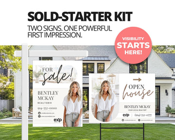Real Estate Yard Sign Template | For Sale Sign | Property Sign | Open House Directional | Real Estate Sold Sign | Canva For Sale| Sign Rider