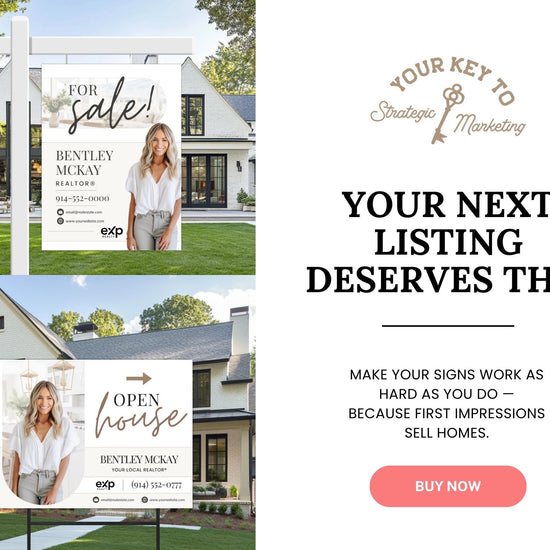 Real Estate Yard Sign Template | For Sale Sign | Property Sign | Open House Directional | Real Estate Sold Sign | Canva For Sale| Sign Rider