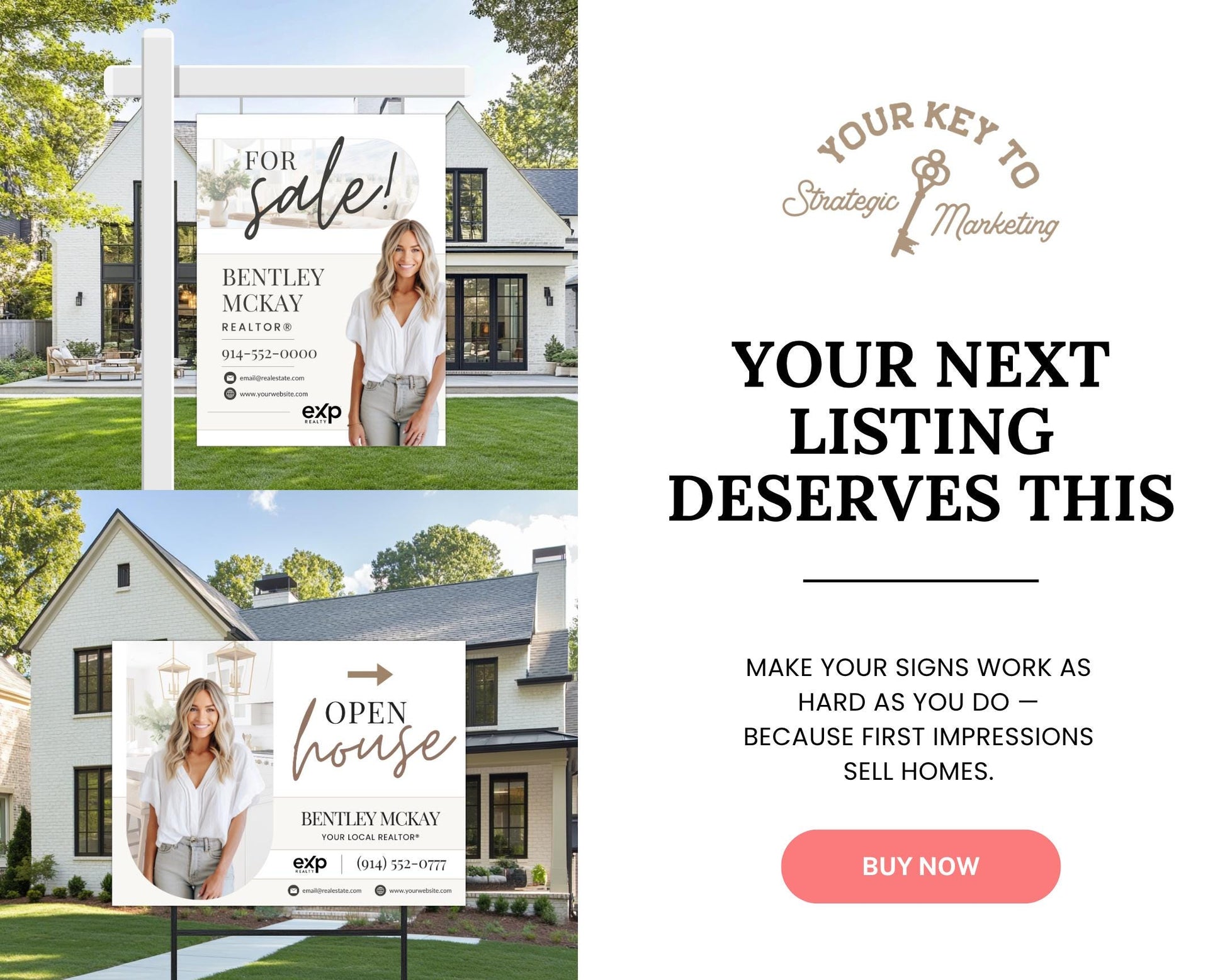 Real Estate Yard Sign Template | For Sale Sign | Property Sign | Open House Directional | Real Estate Sold Sign | Canva For Sale| Sign Rider