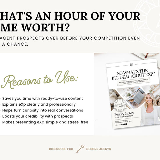 Agent Recruiting Guide | Brokerage Recruiting Marketing | EXP Downline | Real Estate Marketing | Canva Template | Real Estate Team Marketing