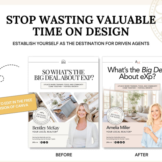 Agent Recruiting Guide | Brokerage Recruiting Marketing | EXP Downline | Real Estate Marketing | Canva Template | Real Estate Team Marketing
