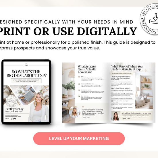 Agent Recruiting Guide | Brokerage Recruiting Marketing | EXP Downline | Real Estate Marketing | Canva Template | Real Estate Team Marketing