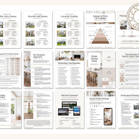 Listing Presentation Template for Real Estate Agents | Editable 40 Page Canva File