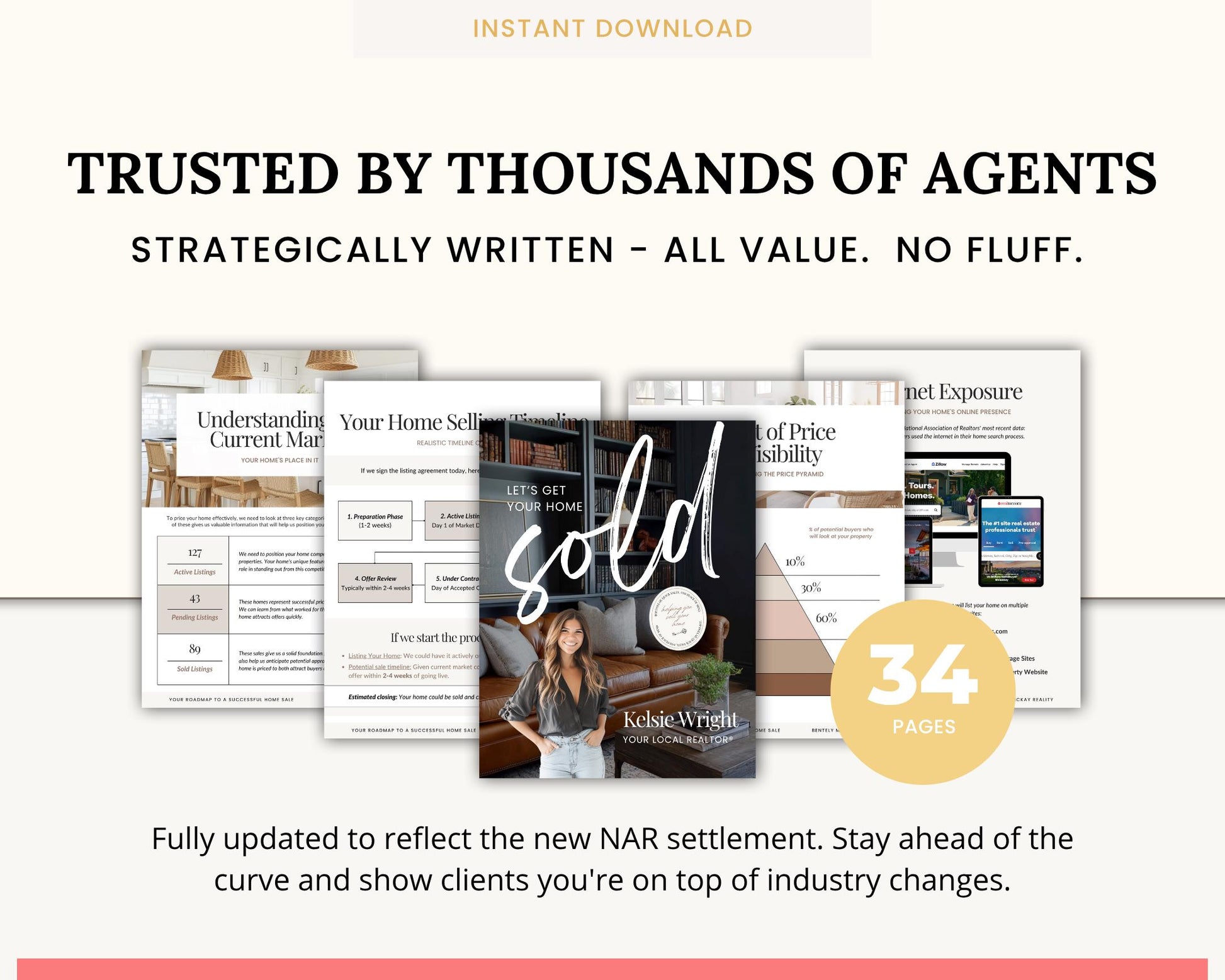 Listing Presentation Template for Real Estate Agents | Editable 40 Page Canva File
