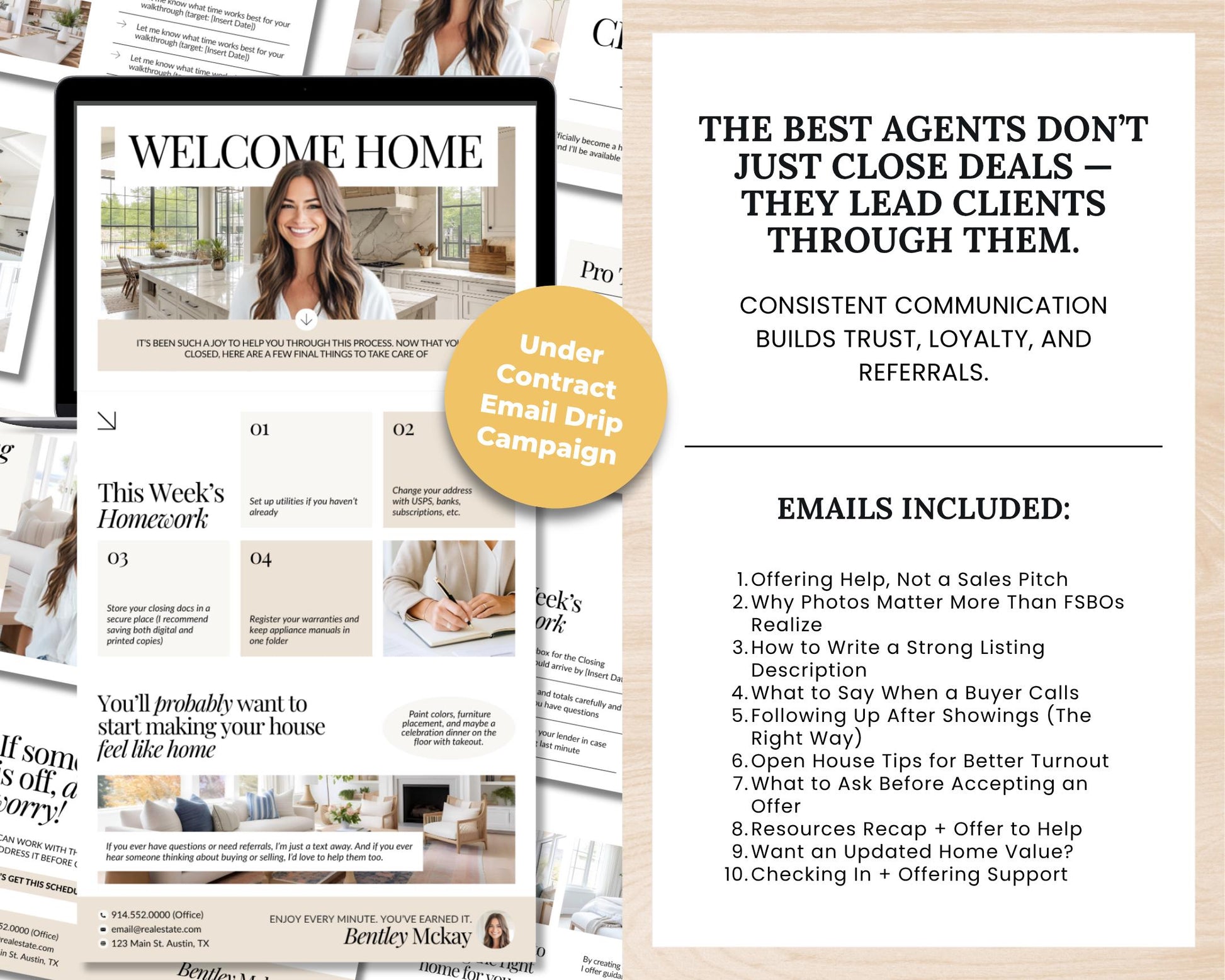 Email Drip Campaign Nurture System | Buyer Seller Lead Email Templates | Under Contract | Real Estate Email Automation | Real Estate Flodesk