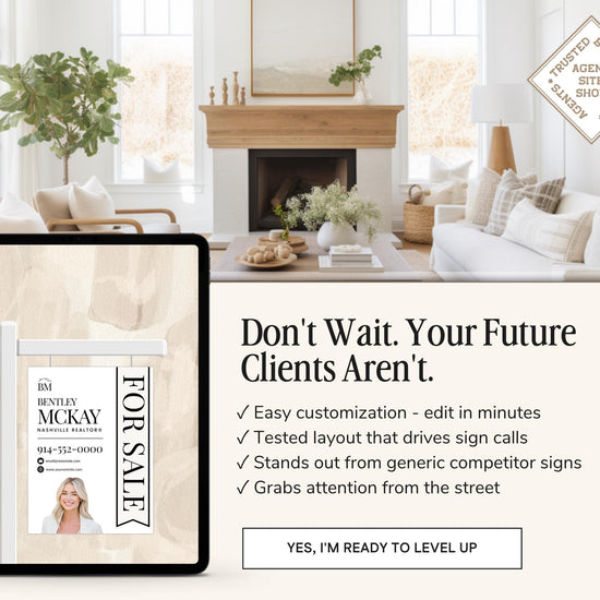 Real Estate Yard Sign Template | For Sale Sign | Property Sign | Modern For Sale Sign | Real Estate Sold Sign | Canva For Sale | Sign Rider