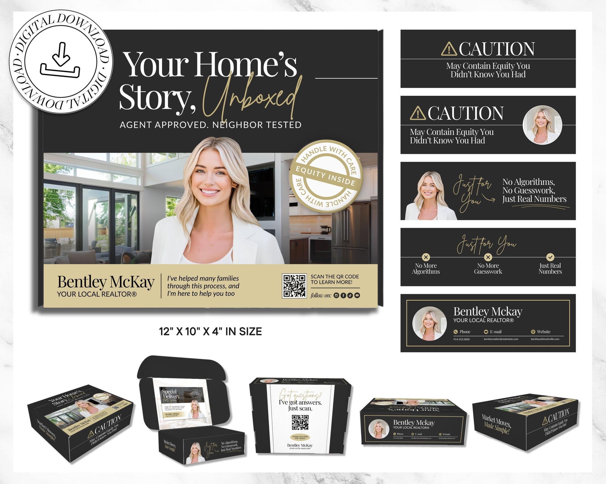 CMA Kit for Real Estate Agents | Real Estate CMA | Listing Presentation| Box Cover | Real Estate Box Template | Custom CMA Box | Home Equity